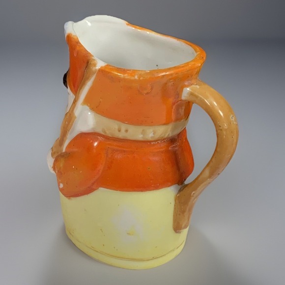 Toby Novelty Ceramic Pitcher + Mug Set Character Face Soldier Quirky 2 Pcs VTG - Picture 4 of 12